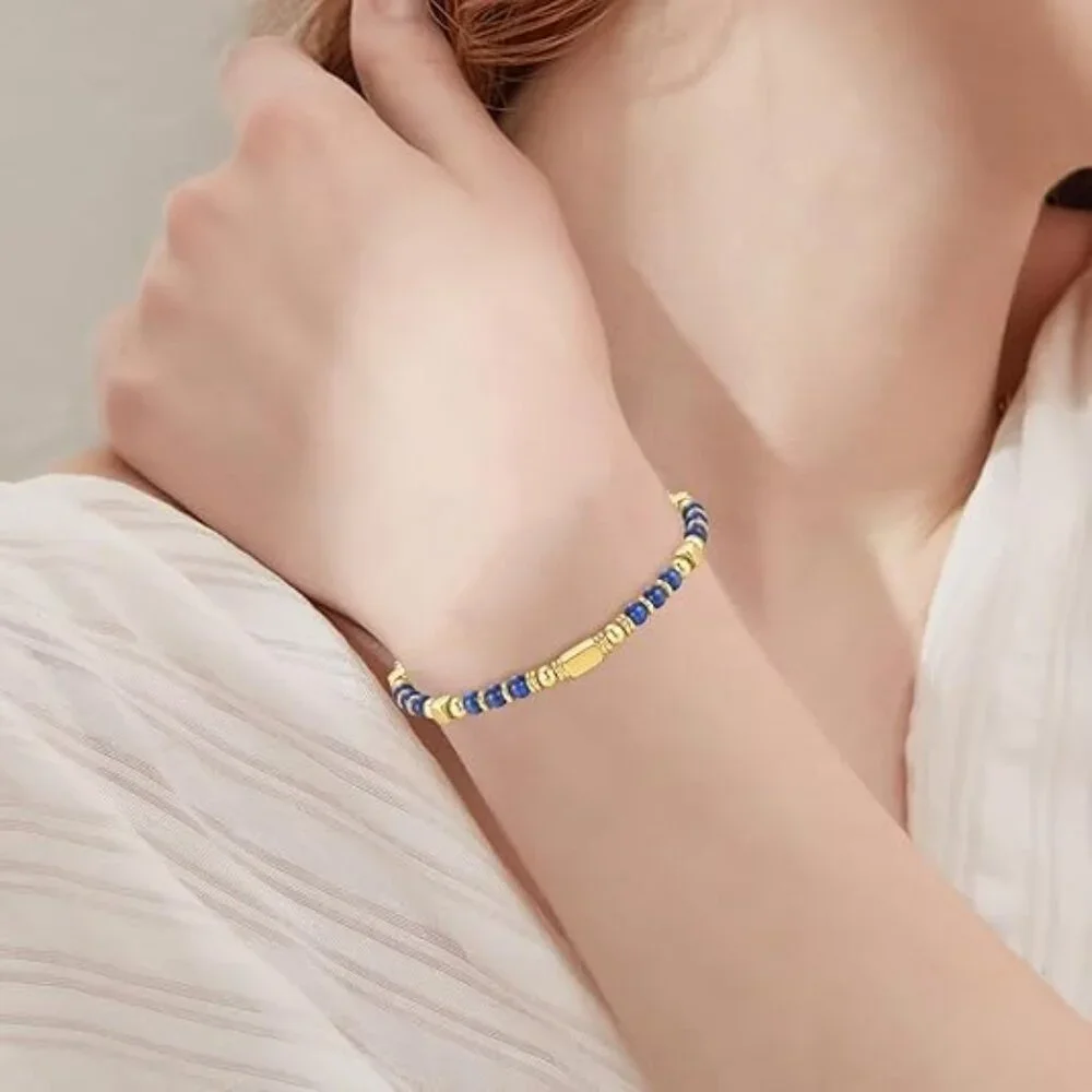 Navy Blue Trendy Beaded Boho Bracelet - Picture 2 of 5